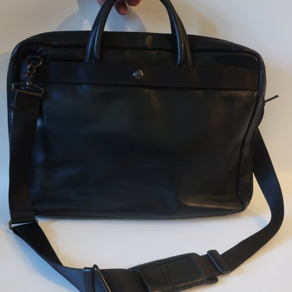 Womens Porter Yoshida & Co Japan Black Leather Messenger Laptop Briefcase Bag - Picture 2 of 16